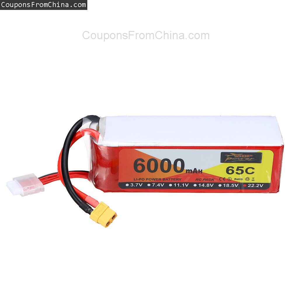 ZOP Power 22.2V 6000mAh 65C 6S RC Battery XT60 za $49.99