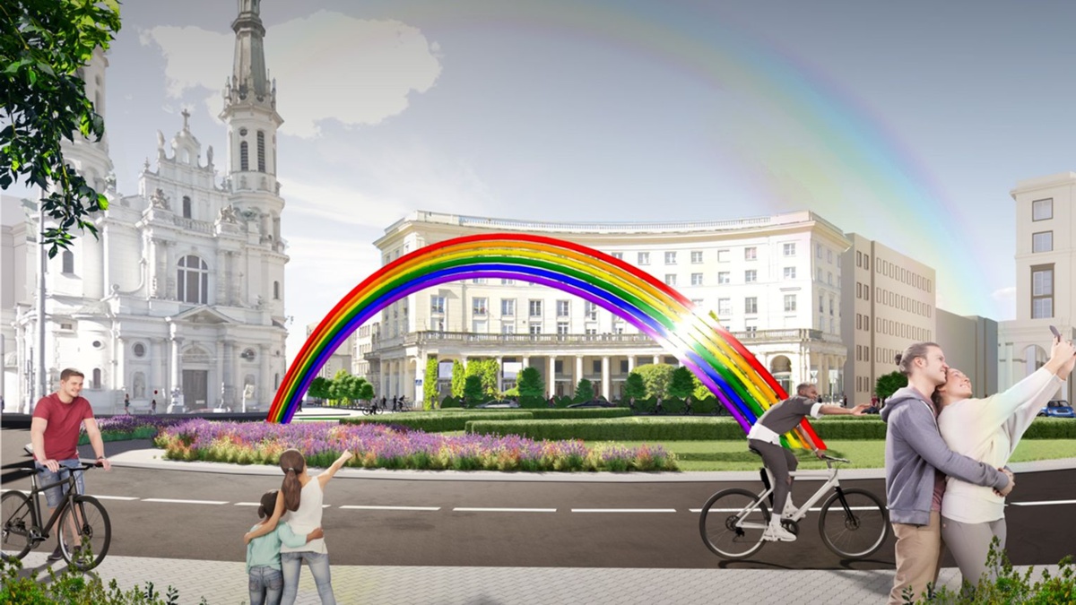 Tęcza wróci na plac Zbawiciela. Koszt: 700 tys. zł. Ma być „niezniszczalna”