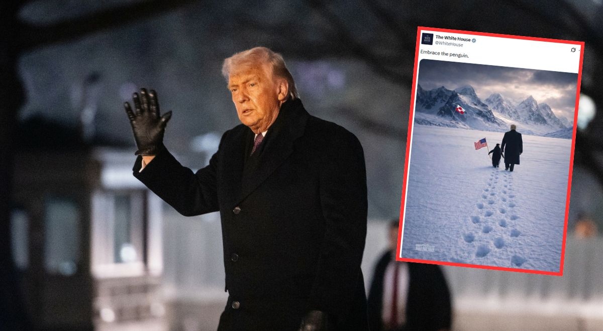 Biały Dom zaliczył wpadkę. Chodzi o zdjęcie Trumpa z pingwinem