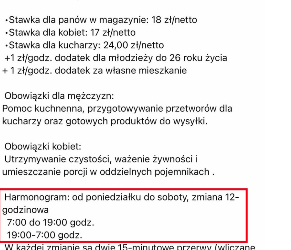 Firma z Piaseczna w ofercie pracy segreguje pracowników ze względu na płeć