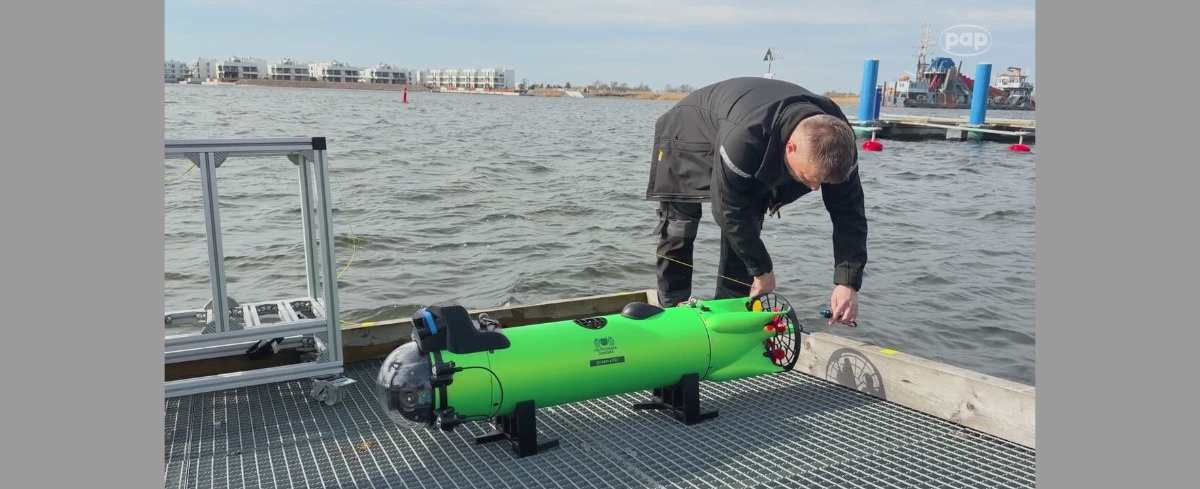 Pierwszy test podwodnej „Piranii”. Pojazd ma monitorować infrastrukturę krytyczną Bałtyku [WIDEO]