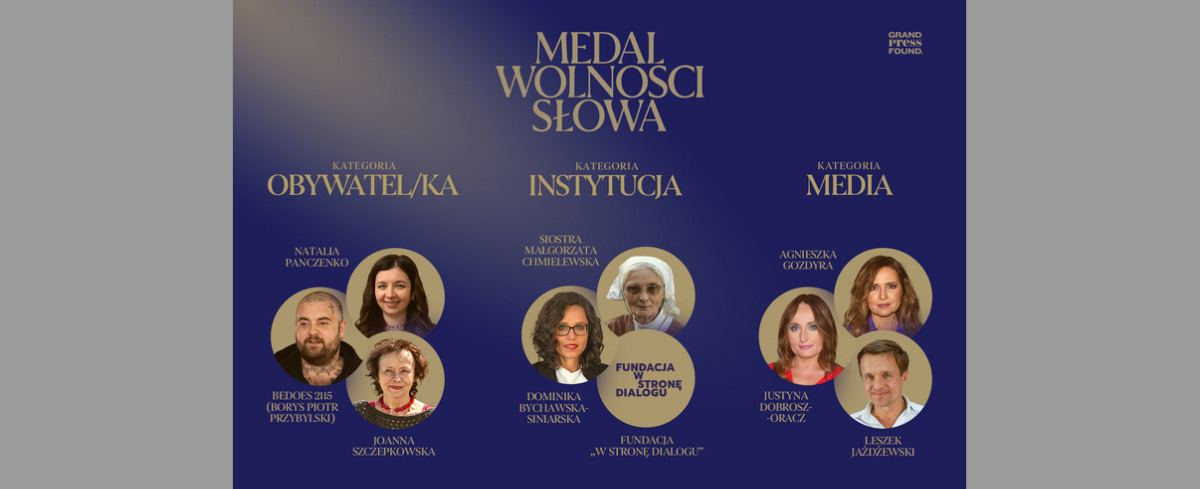 Medal Wolności Słowa. Ogłoszenie kandydatek/ów w kategoriach Media, Instytucja i Obywatel/Obywatelka