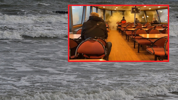 Niemcy. Chwile grozy na promie. Fala wybiła okna