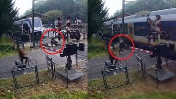 Holandia. O włos od śmierci. Piesza w ostatniej chwili uciekła przed nadjeżdżającym pociągiem