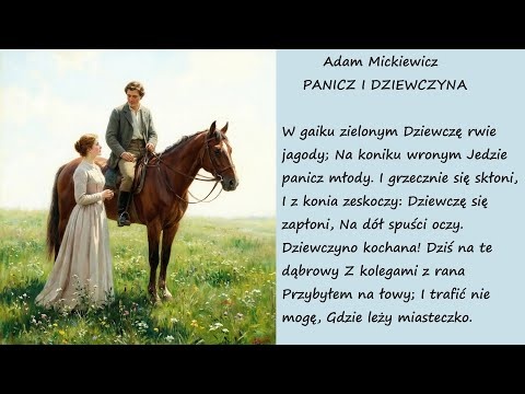 Panicz i Dziewczyna Adam Mickiewicz Poezja Wiersz