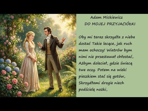 Do Mojej Przyjaciółki Adam Mickiewicz Poezja Wiersz