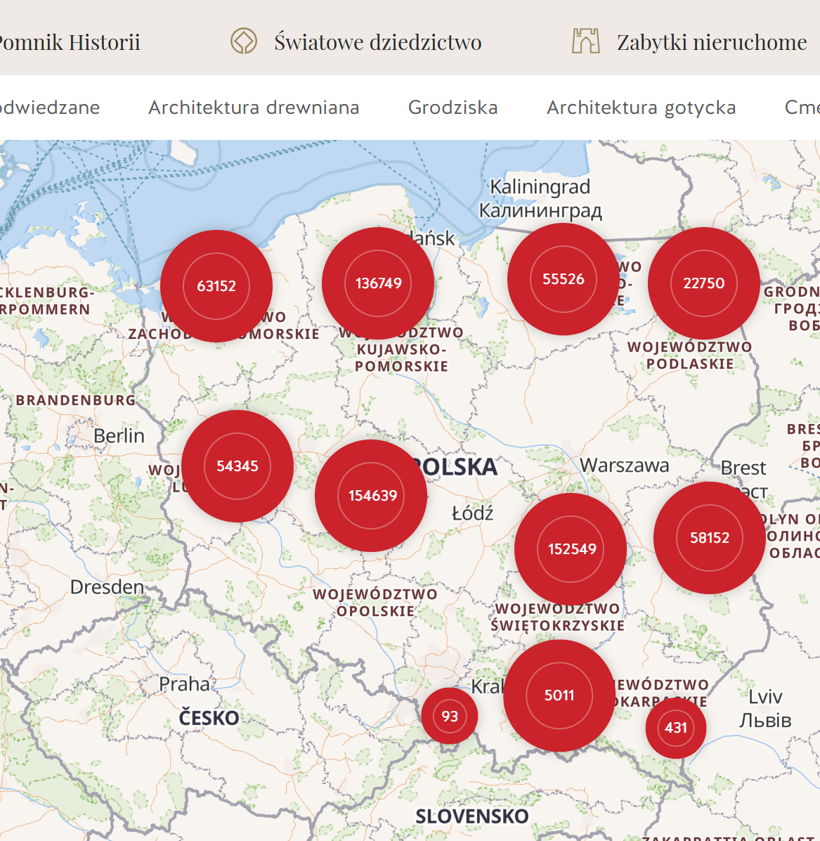 Narodowy Instytut Dziedzictwa - Poznaj polskie zabytki - interaktywna mapa