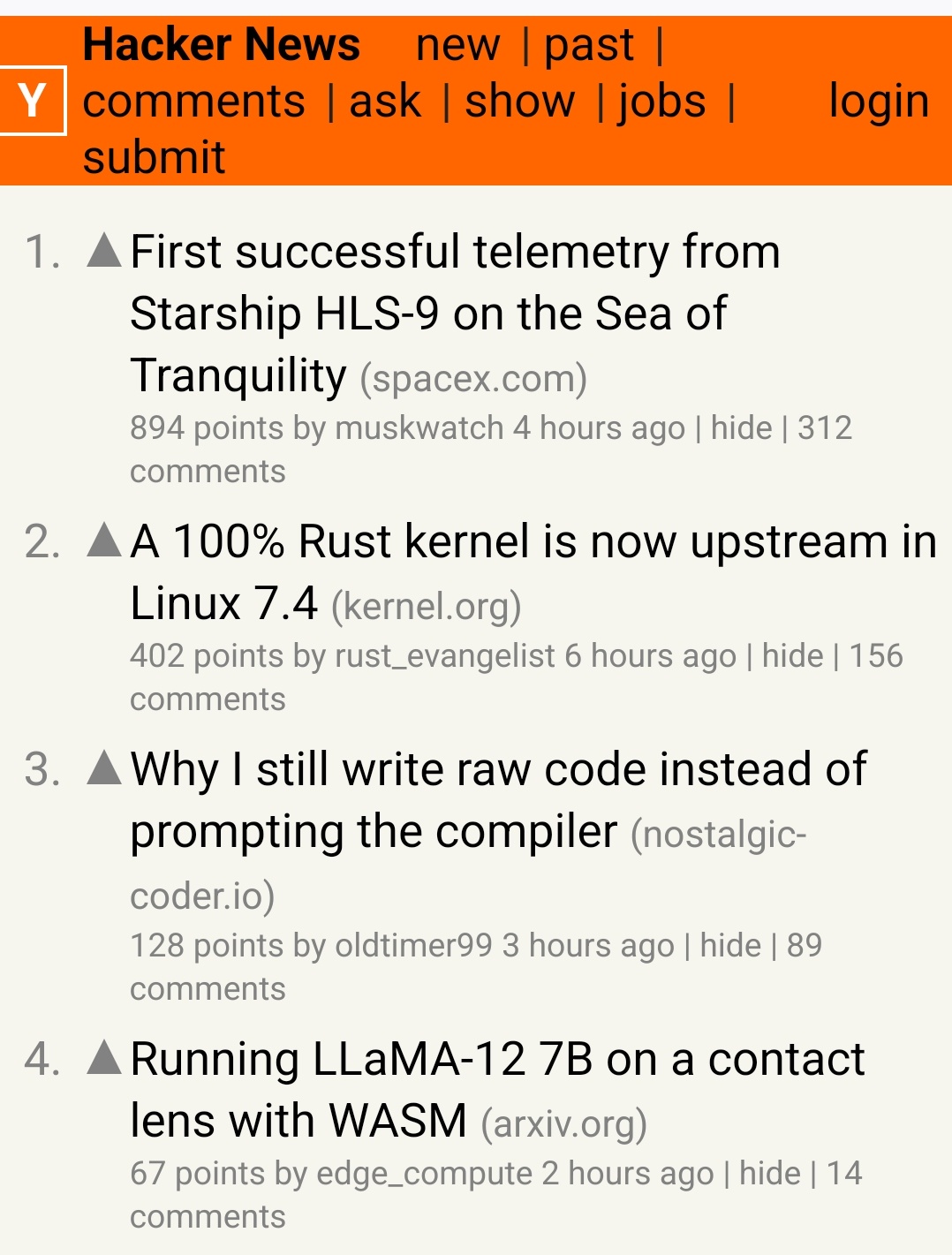 Gemini halucynuje front page hackernews z 2035 (i robi to dobrze)