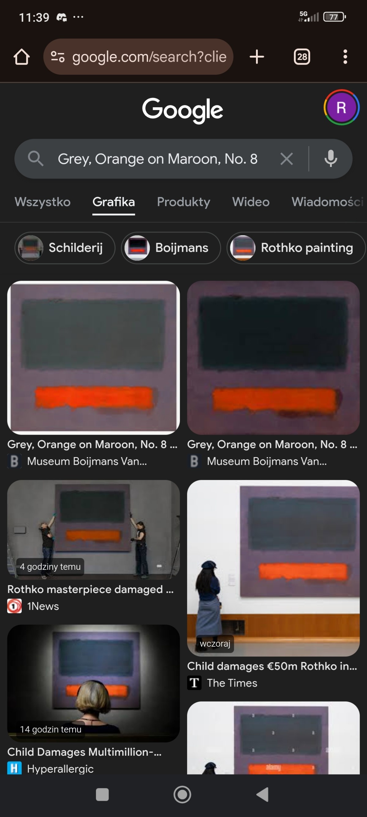 Dziecko uszkodziło obraz wart kilkadziesiąt milionów euro