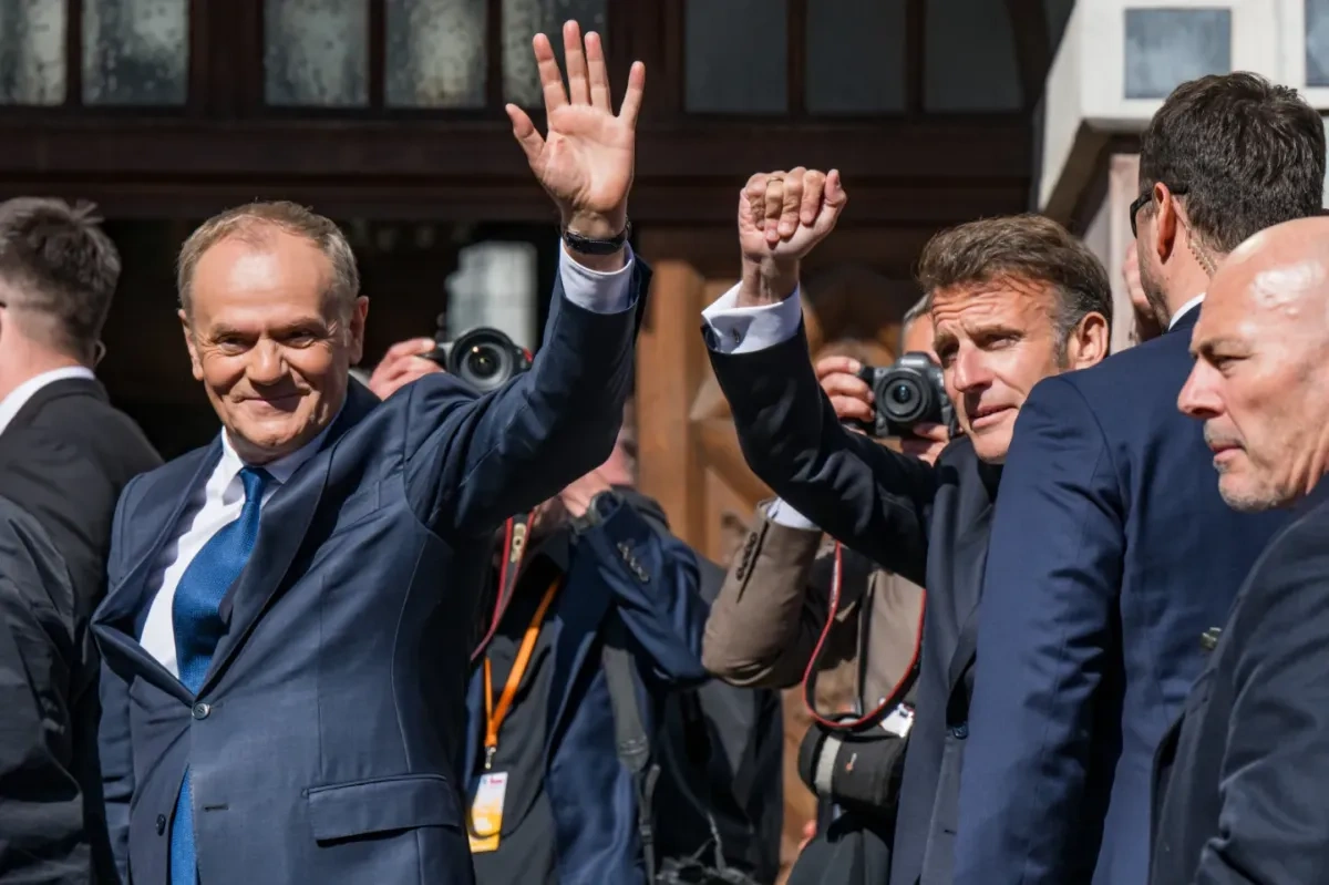 Emmanuel Macron i Donald Tusk na Polsko-Francuskim Szczycie w Gdańsku
