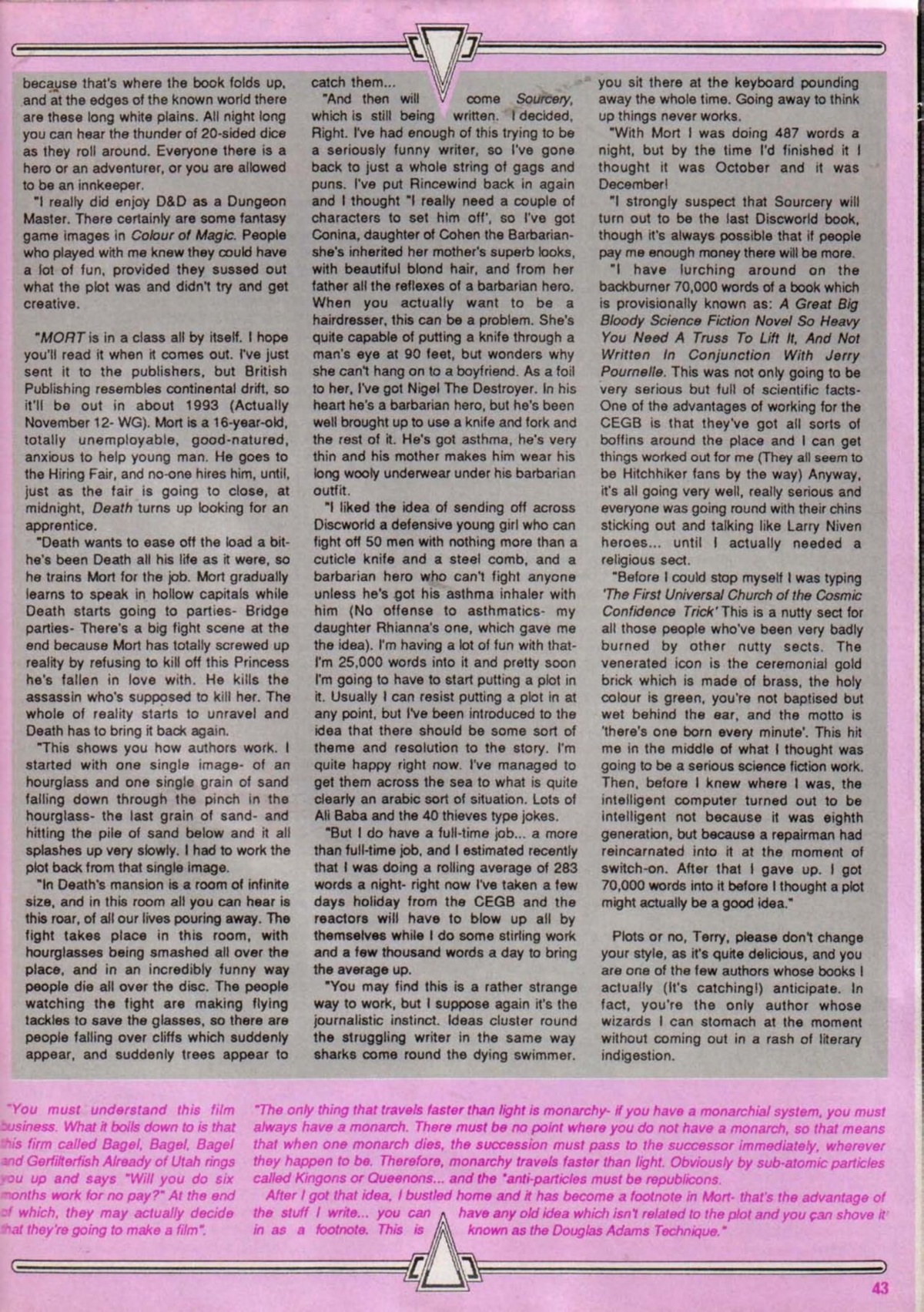 Terry Pratchett interview in Adventurer 11 (June/July 1987)