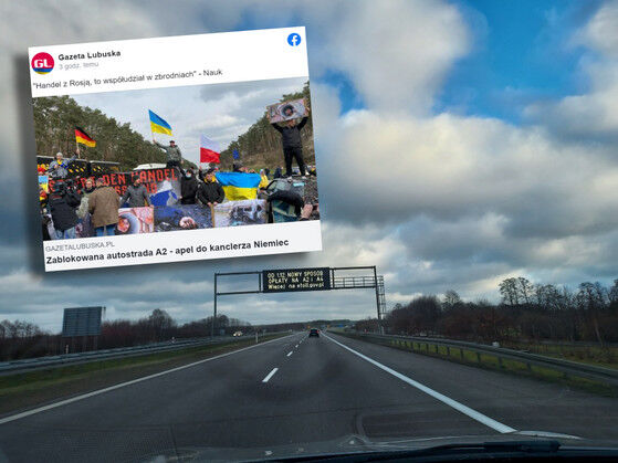 Aktywiści blokowali polsko-niemiecką autostradę. Żądają szerszych sankcji