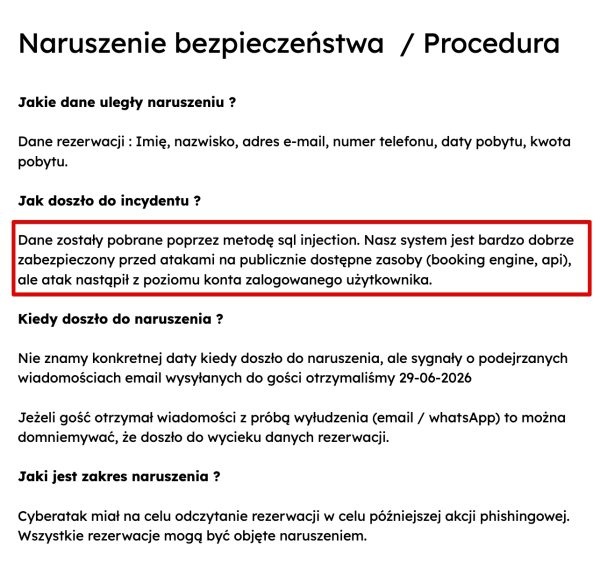 Wyciek danych gości wielu polskich hoteli