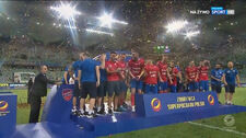 Superpuchar Polski. Ceremonia wręczenia patery piłkarzom Rakowa Częstochowa. WIDEO (POLSAT SPORT)