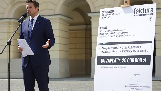 Leczy "kilku pacjentów" i generuje milionowe długi. Trzaskowski apeluje do rządu o zwrot Szpitala Południowego