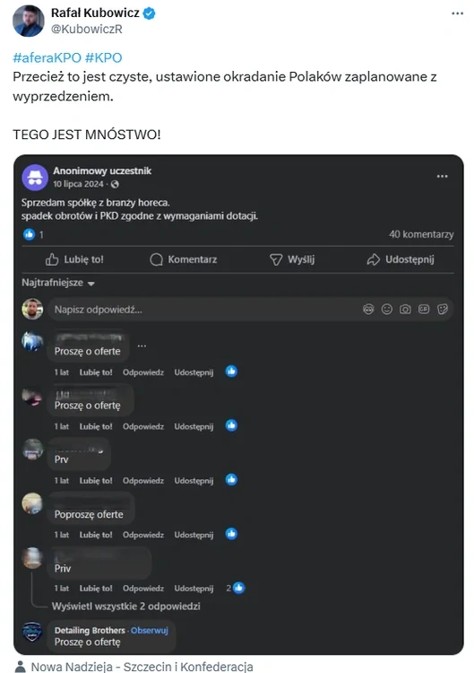 Ciąg dalszy afery z KPO. Firmami handlowano pod późniejsze brakie dotacji