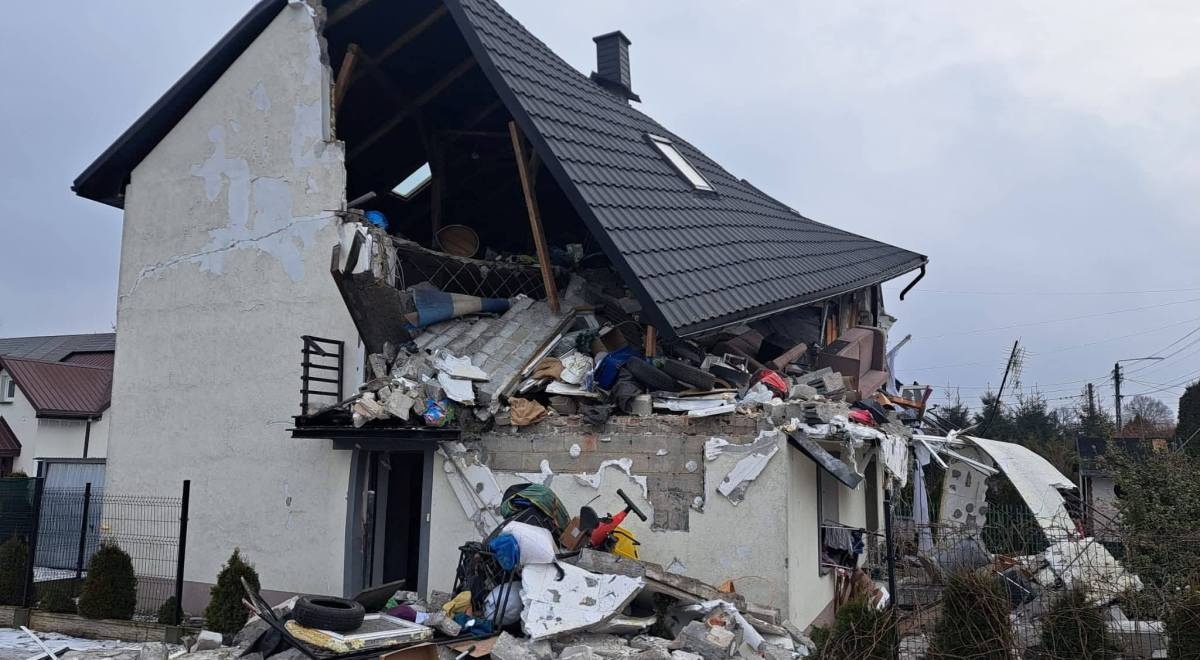 Wybuch gazu w domu jednorodzinnym w Brzezinkach