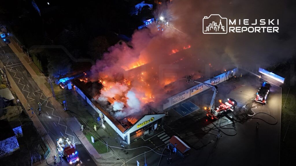 Grodzisk Mazowiecki: Pożar sklepu Netto przy ulicy Piaskowej