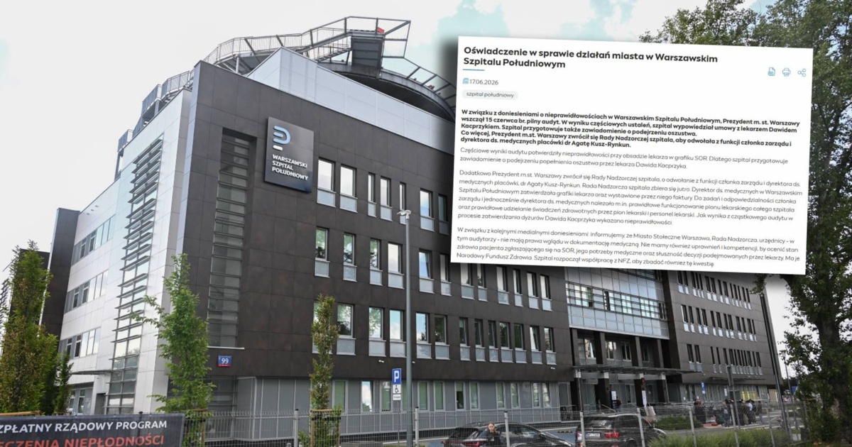 Pilny audyt w Szpitalu Południowym po aferze z zarobkami lekarza. Szpital przygotowuje zawiadomienie o podejrzeniu popełnienia oszustwa