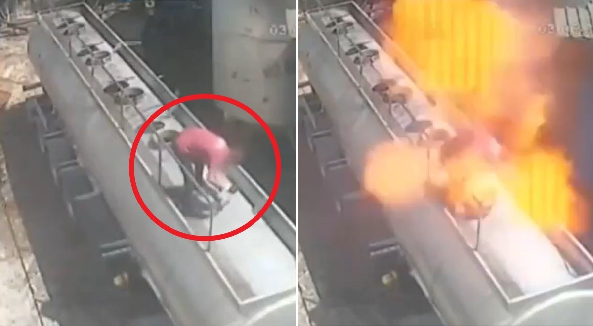 Otworzył właz cysterny z papierosem w ustach. Wyleciał w powietrze [WIDEO]