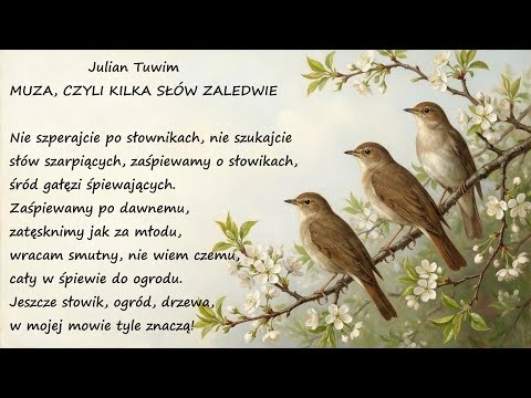Muza, Czyli Kilka Słów Zaledwie Julian Tuwim Poezje Wiersze | Poezja Dla Duszy