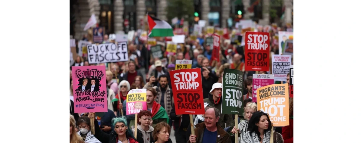 Protesty przeciwko wizycie Trumpa w Wielkiej Brytanii. Ok. 5 tys. osób wyszło na ulice Londynu