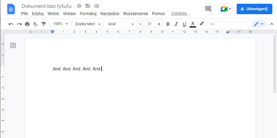 Powtarzanie tego prostego słowa zawiesiło Google Docs