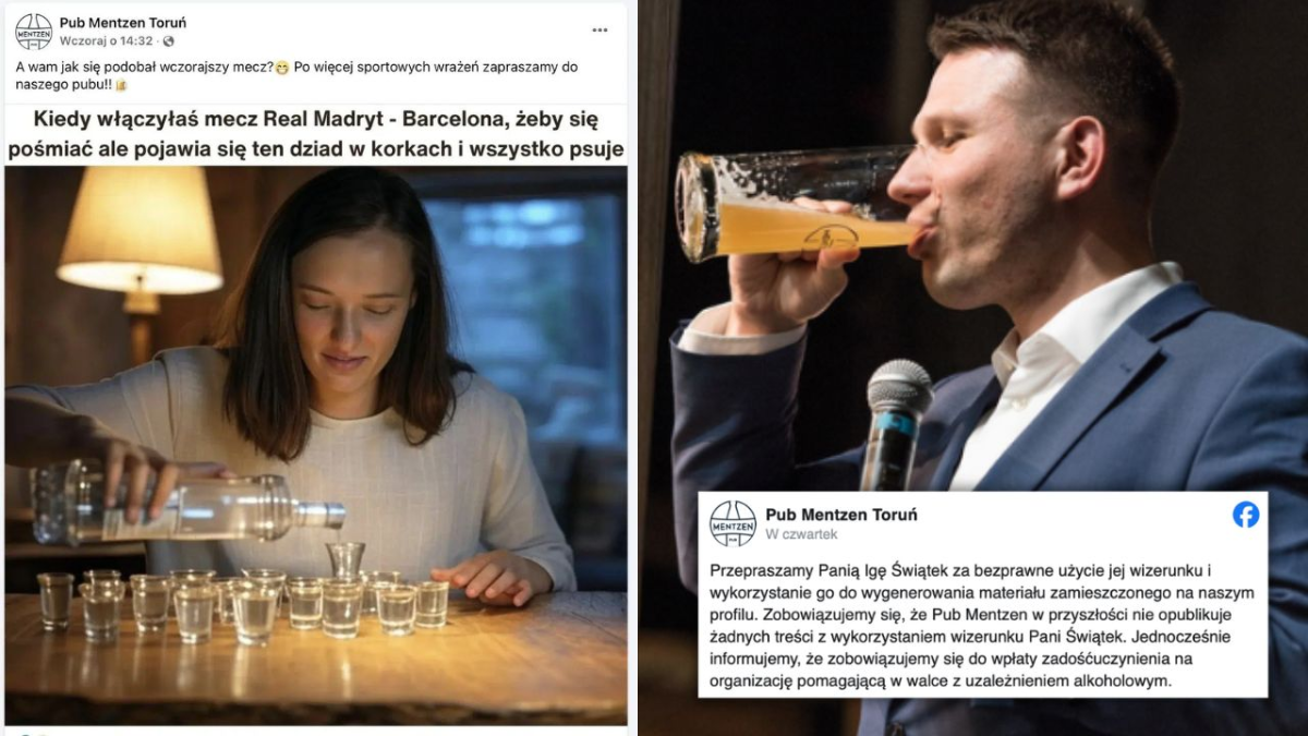 Pub „Mentzen” przeprasza Igę Świątek w oficjalnym oświadczeniu za bezprawne wykorzystanie wizerunku