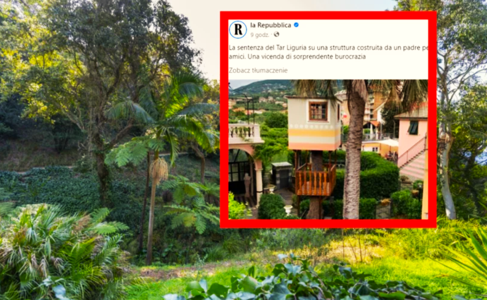 Zbudował na drzewie domek dla dzieci. Nakazano rozbiórkę, bo można w nim mieszkać