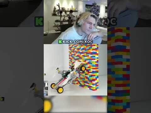 xQc Reacts to LEGO Car VS. Growing Wall