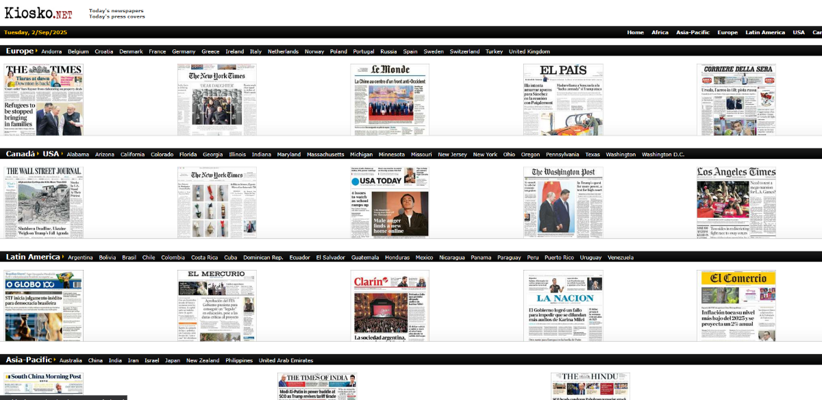 Przegląd pierwszych stron gazet z całego świata