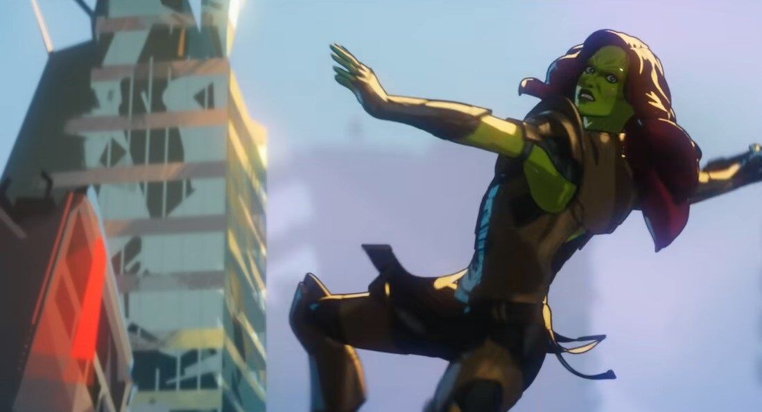 What If... ? - Gamora w zbroi Thanosa na plakacie promującym finałowy odcinek