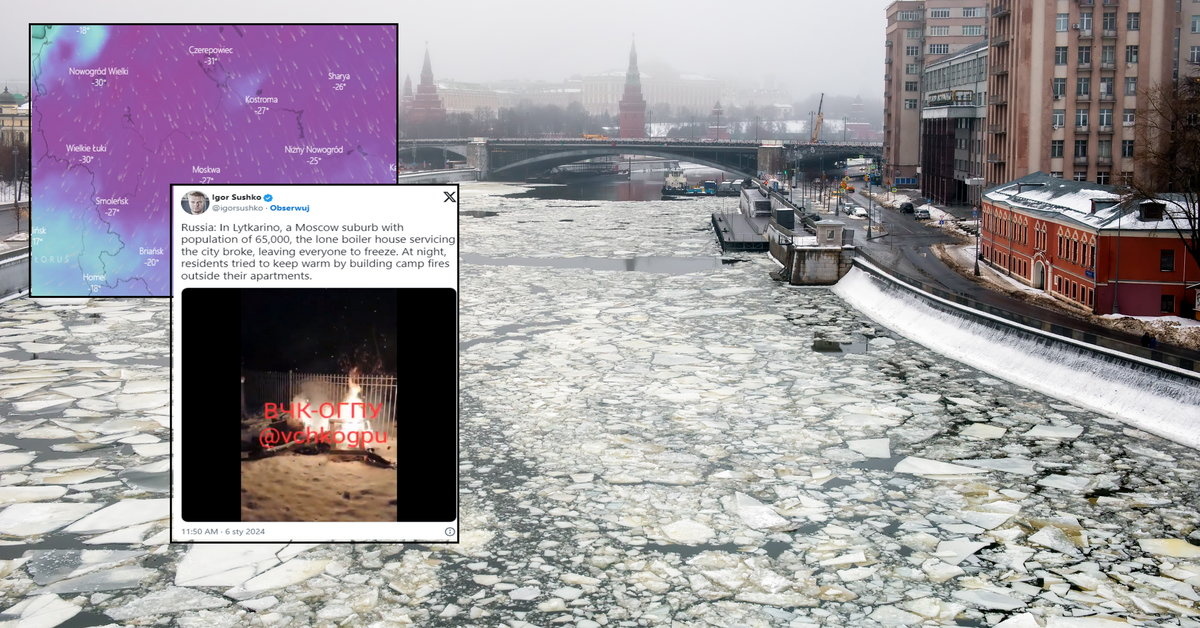 Moskwa zamarzła. Tysiące ludzi bez ogrzewania, a temperatura spada prawie do -30 st. C [WIDEO]