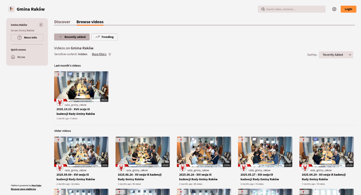 Gmina Raków ma swojego własnego PeerTube'a