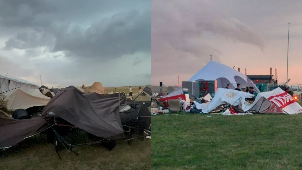 Chaos na Airshow w Lesznie. Silny wiatr porywał przedmioty, ludzie uciekali