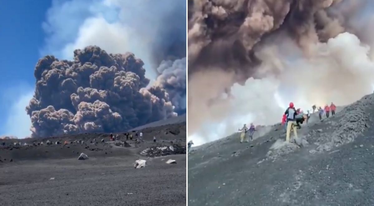 Nagły wybuch Etny zaskoczył turystów. Ruszyli do ucieczki [WIDEO]