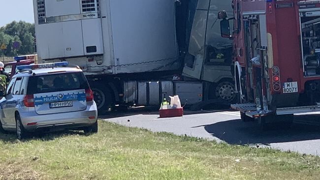 Wypadek w Elżbietowie. Zderzenie osobówki z cieżarówką. Nie żyje pięć osób, w tym trójka dzieci