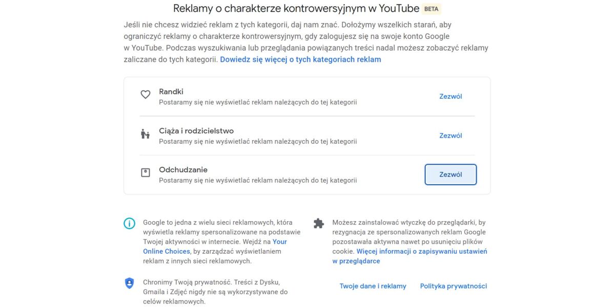 Google pozwala ograniczyć wyświetlanie reklam na YouTube