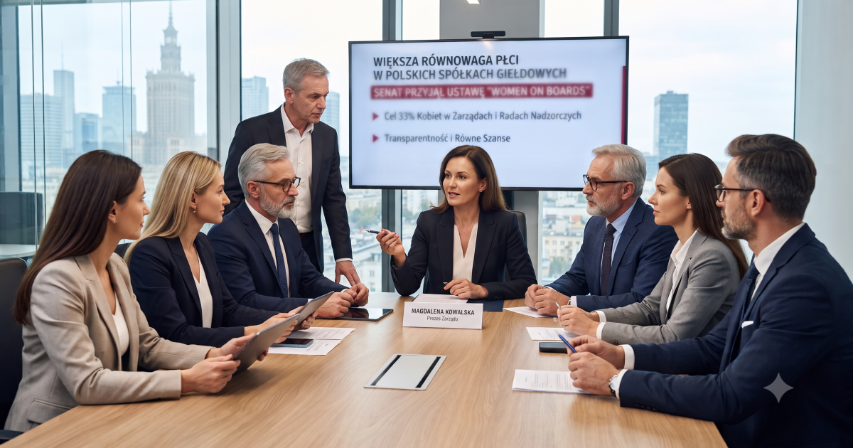 Większa równowaga płci w polskich spółkach giełdowych: ustawa „Women on Boards” przyjęta