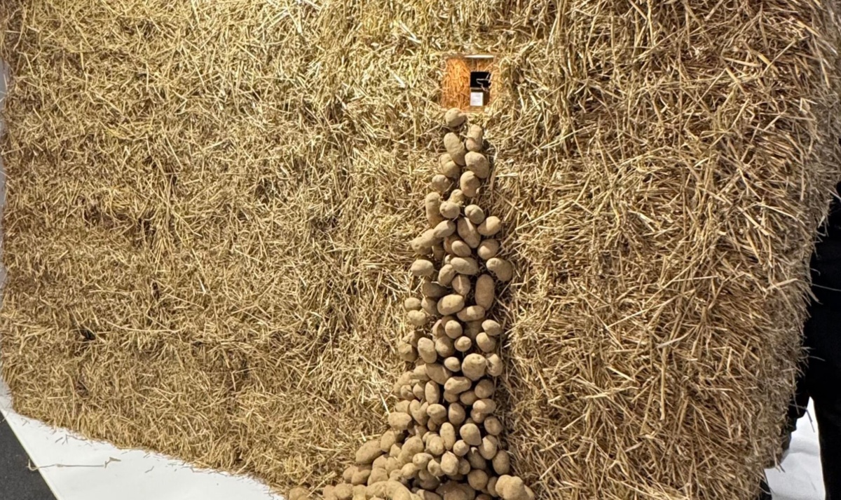 Polskie stoisko oblegane na targach Esxence 2025. Zostało wykonane ze słomy i ziemniaków