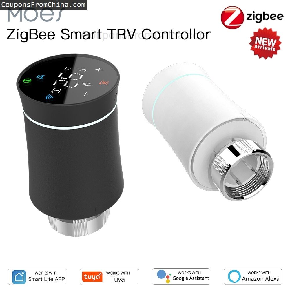 MOES TRV ZigBee 3.0 Tuya Radiator Actuator Valve za $24.56
