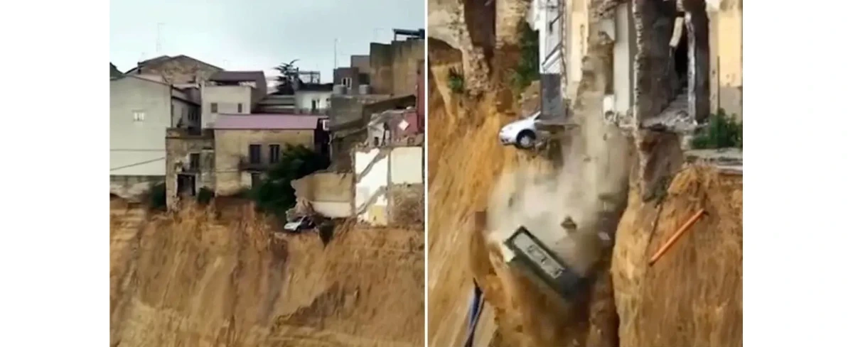 Osuwisko na Sycylii wciąż się powiększa. Ogromna dziura pochłania miasteczko