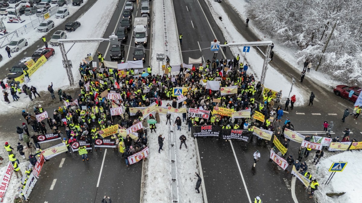 Korki na zakopiance. Protest mieszkańców w sprawie nowej S7