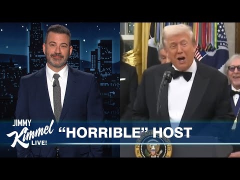 Trump Attacks "Horrible" Jimmy Kimmel, Gets Embarrassing Fake Award & Jimmy Announces Show Renewal