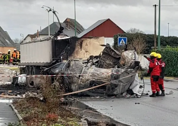 Eksplozja ciężarówki do przewozu żywych ryb - kierowca zginął na miejscu