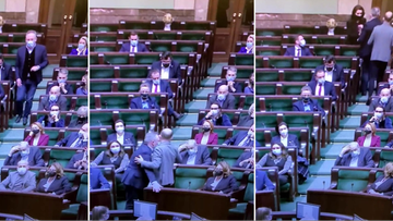 Bartłomiej Sienkiewicz wyszedł z sali obrad chwiejnym krokiem. Piotr Borys: potknął się o moją nogę