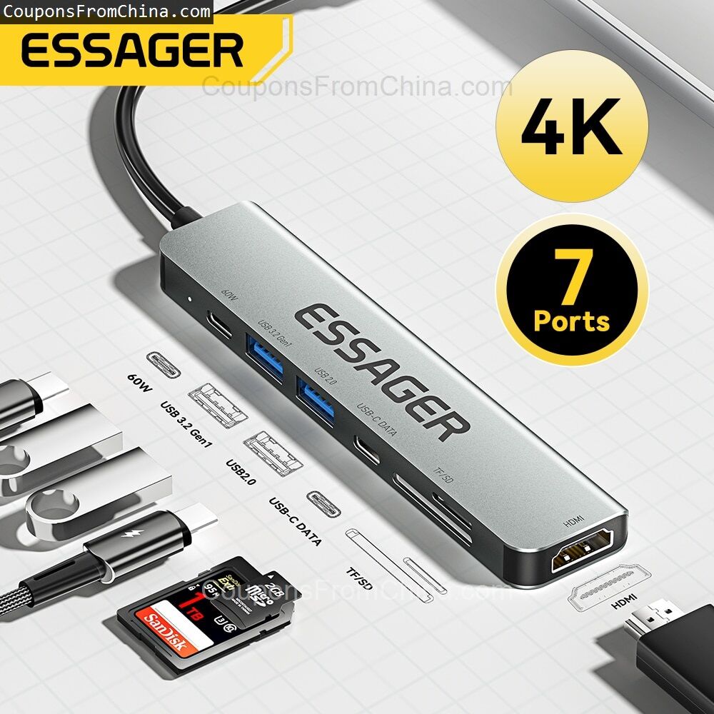 Essager USB-C HUB za $24.66