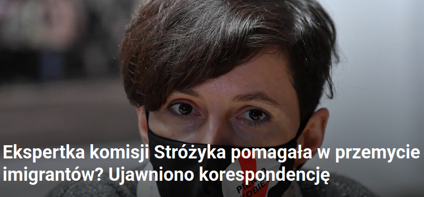 Ekspertka komisji Stróżyka pomagała w przemycie imigrantów? Ujawniono korespondencję