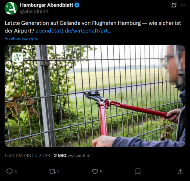 Aktywiści Ostatniego Pokolenia zobowiązani do zapłaty Eurowings ponad 400 000 Euro - ZielonaGospodarka.pl