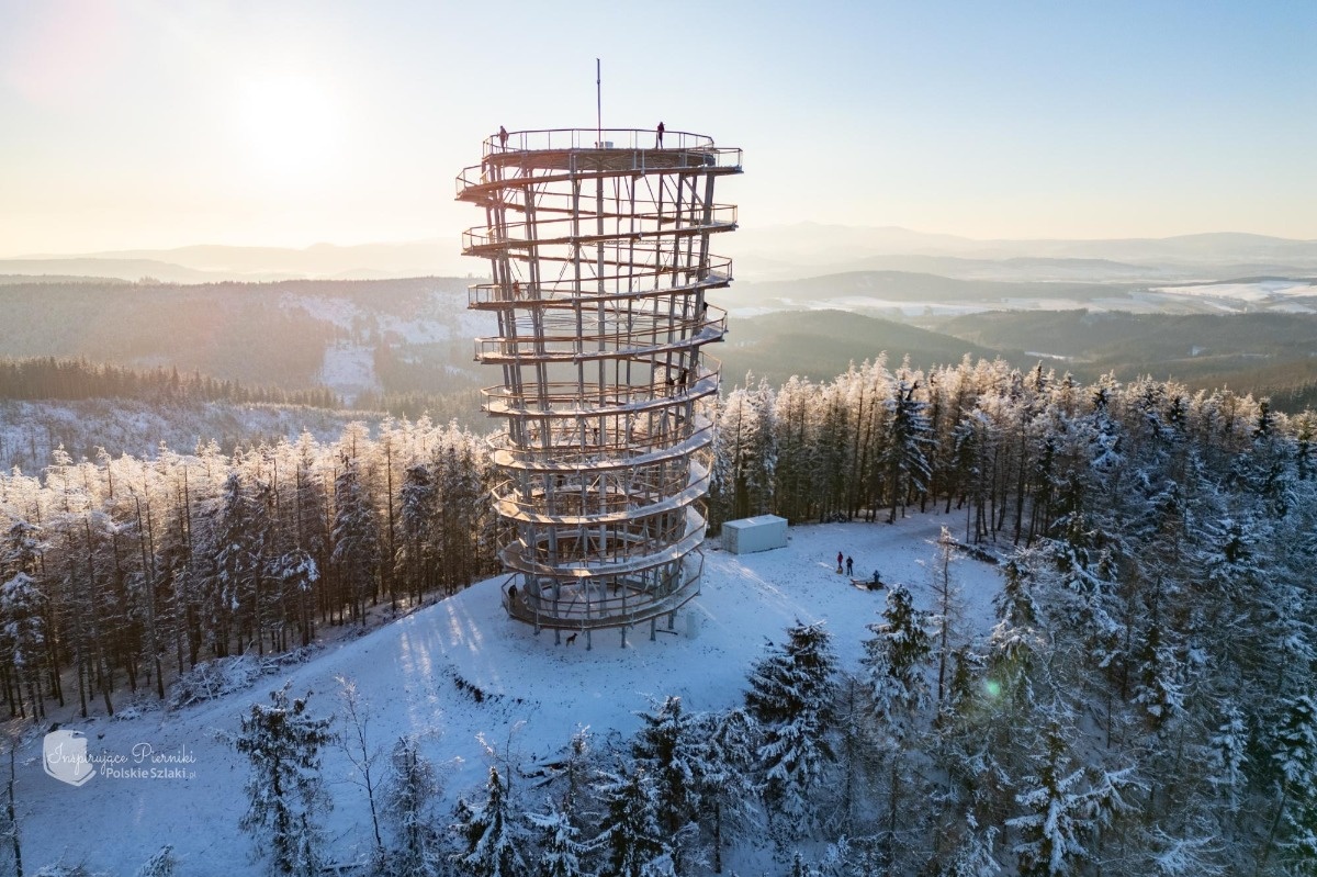 Nowa, darmowa wieża widokowa na Dzikowcu Wielkim.